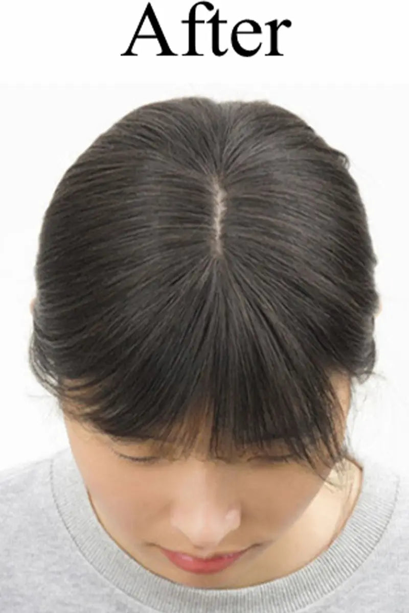 Aria-B Handmade Human Hair Topper with Hair Bangs