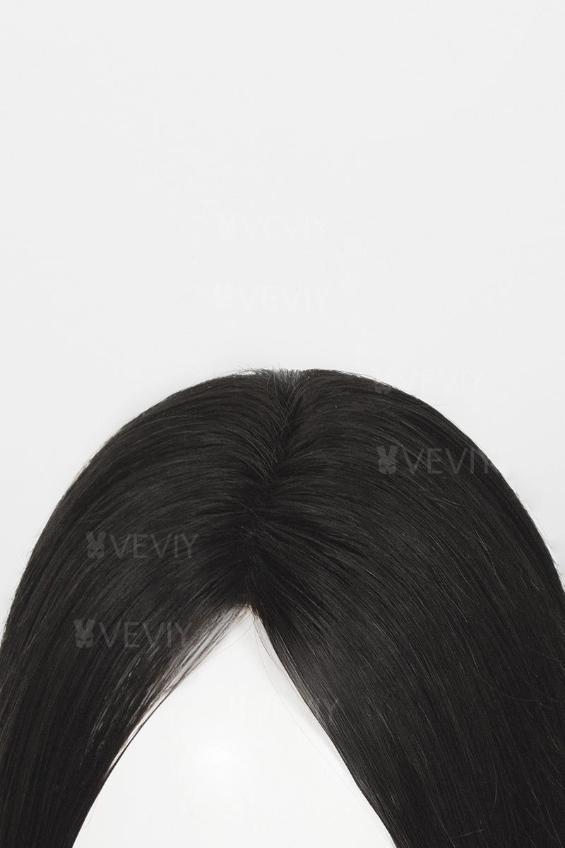 Vera Thin Breathable Lace Human Hair Topper Dark Black #1