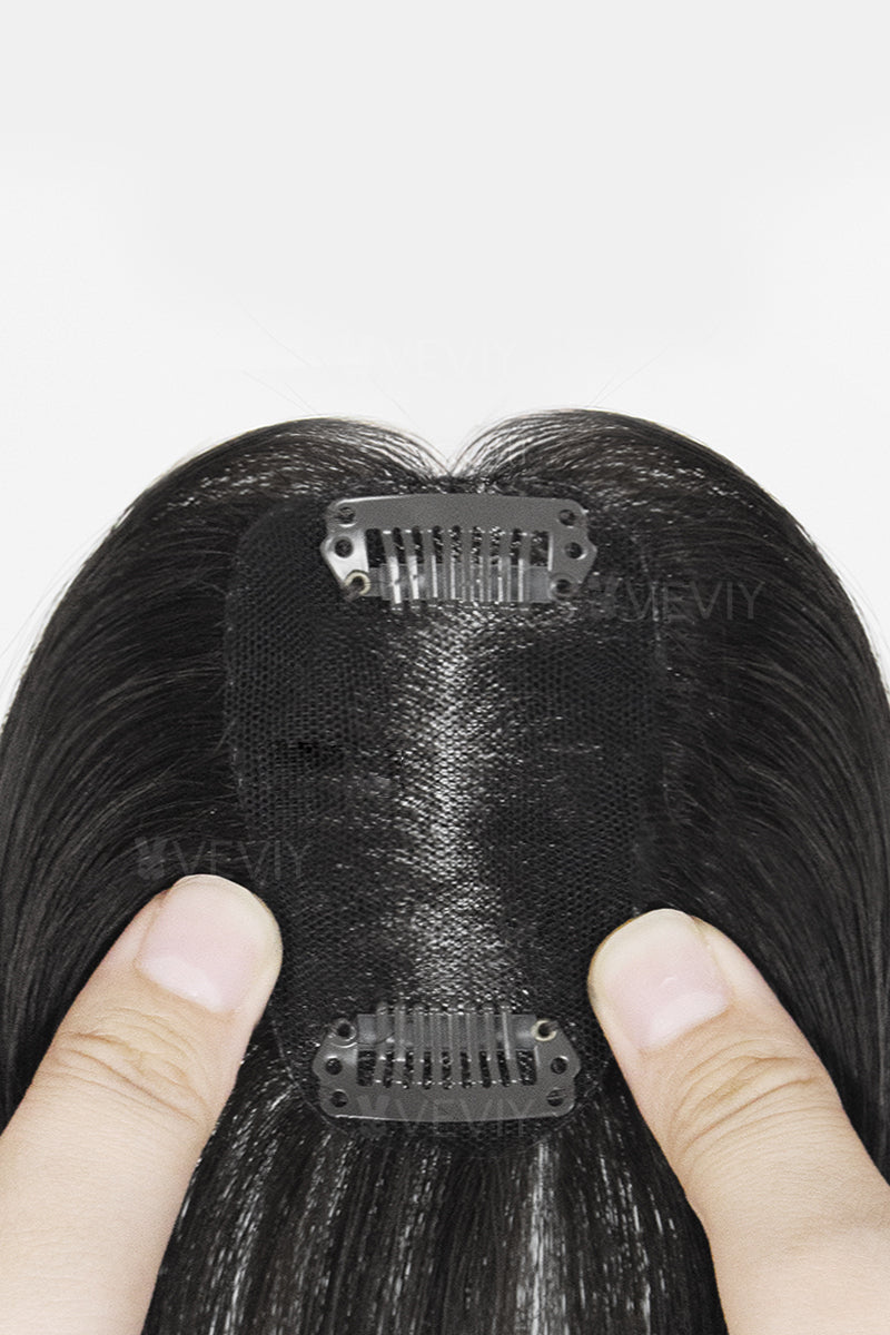 Vera Thin Breathable Lace Human Hair Topper with Bangs