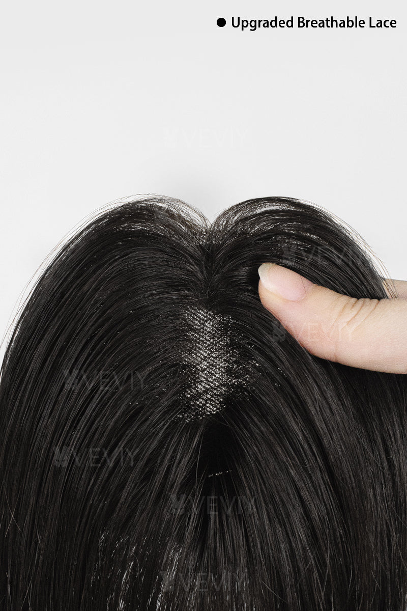 Vera Thin Breathable Lace Human Hair Topper with Bangs