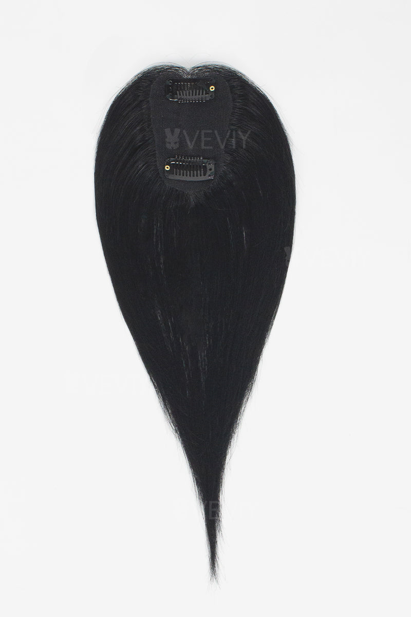 Vera Thin Breathable Lace Human Hair Topper Dark Black #1