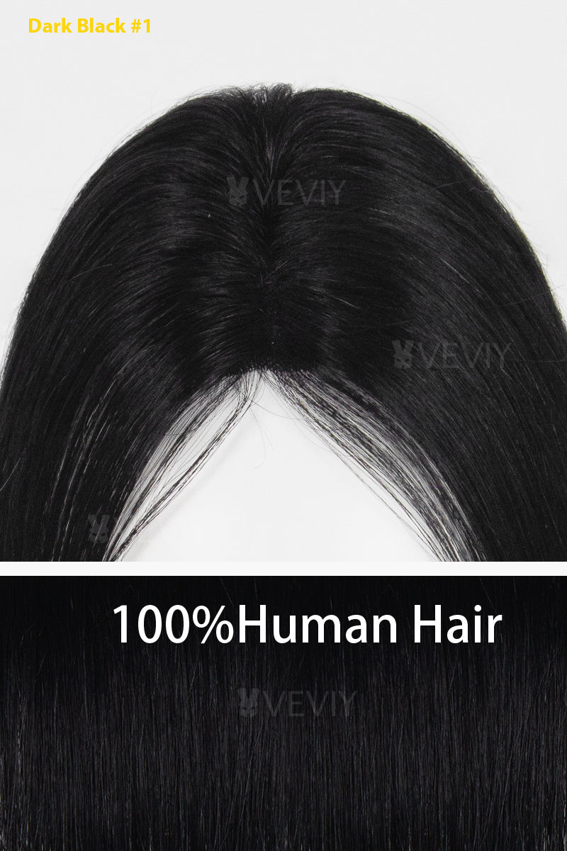 Vera Thin Breathable Lace Human Hair Topper with Bangs