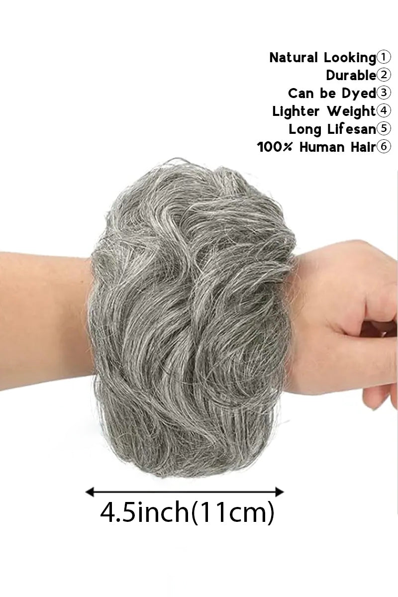 Messy Bun Hair Piece Light Brown Grey