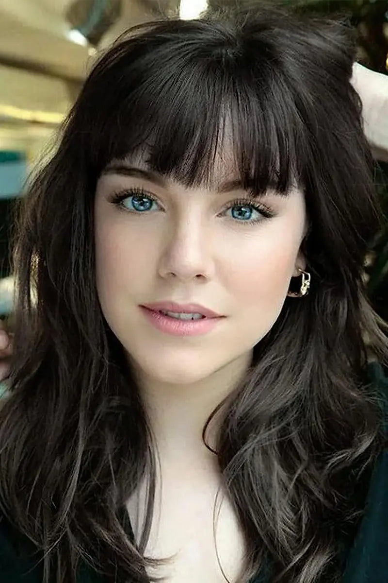 Aria-B Handmade Human Hair Topper with Hair Bangs