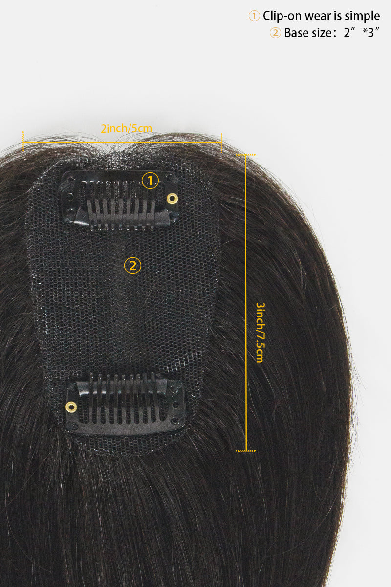 Vera Thin Breathable Lace Human Hair Topper Natural Black #1B