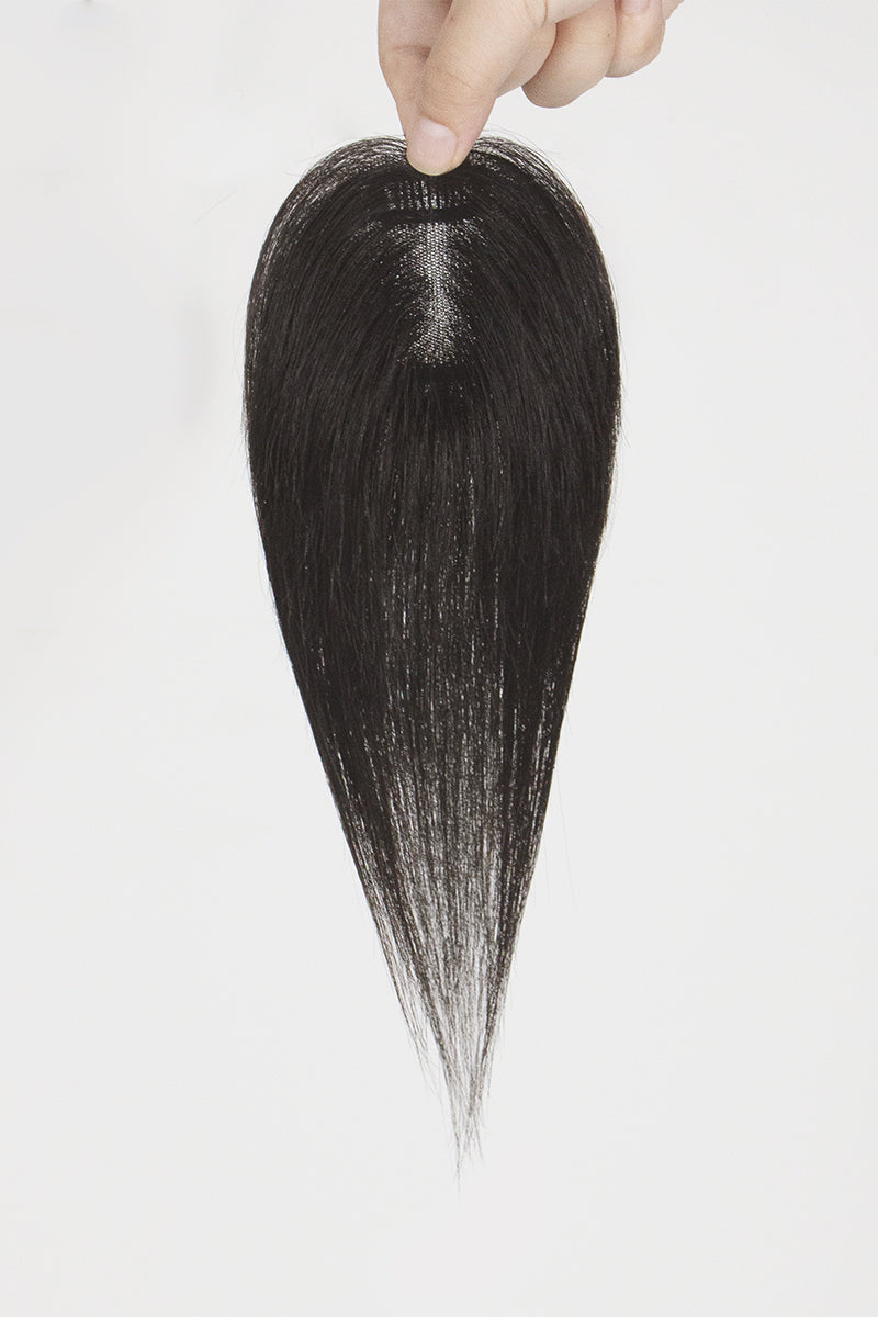 Vera Thin Breathable Lace Human Hair Topper Natural Black #1B