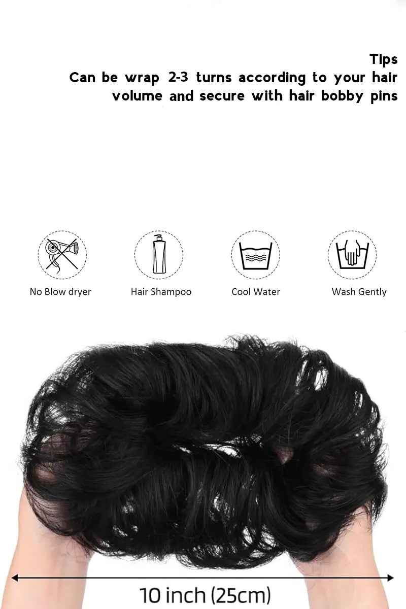 Messy Bun Hair Piece Natural Black #1B
