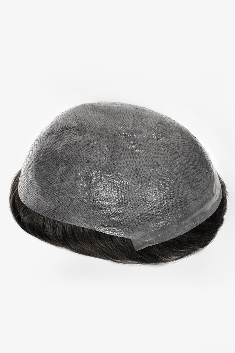Philip Men's Hairpiece Hairstyle Black blended with 10% Grey #1B10