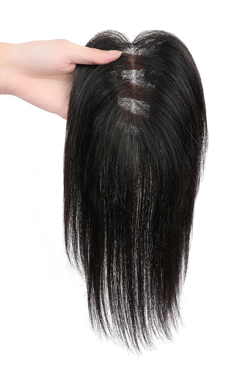 Aria Handmade Human Hair Topper Natural Black #1B