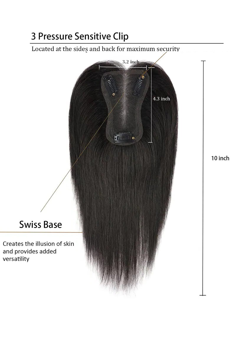 Aria Handmade Human Hair Topper Natural Black #1B