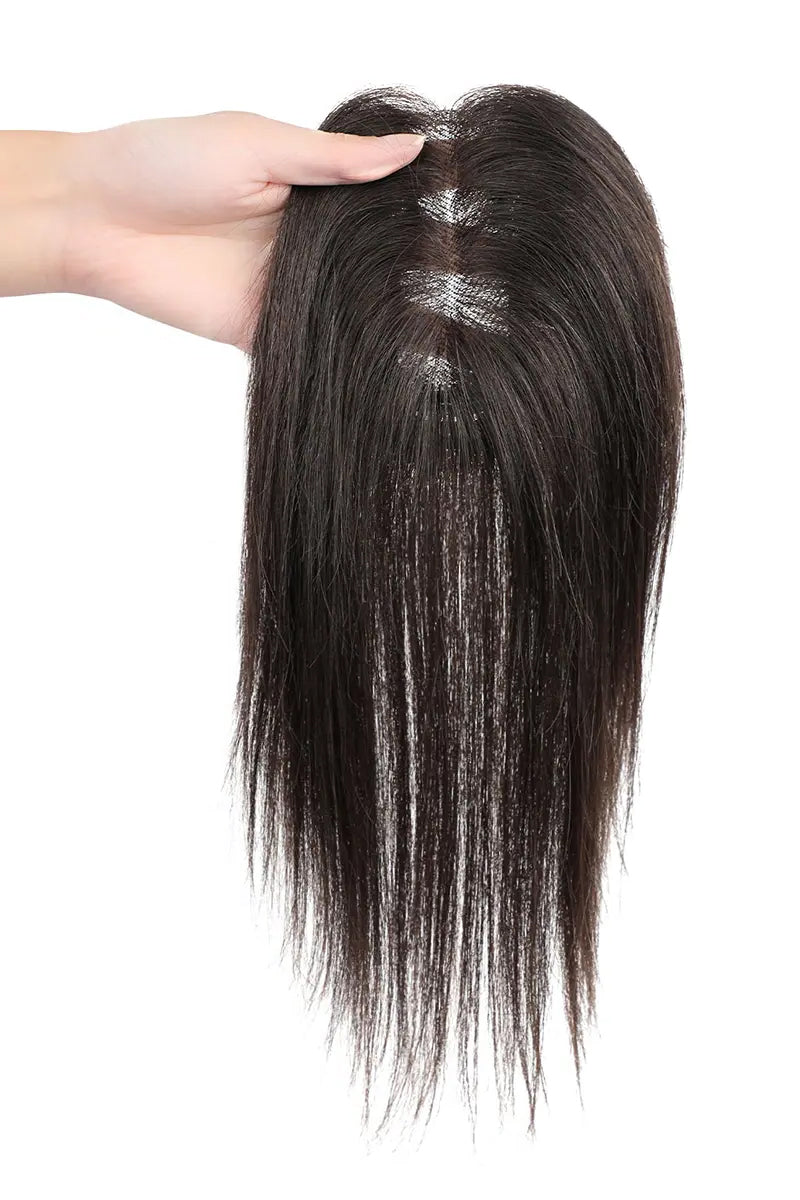 Aria Handmade Human Hair Topper Dark Brown #2