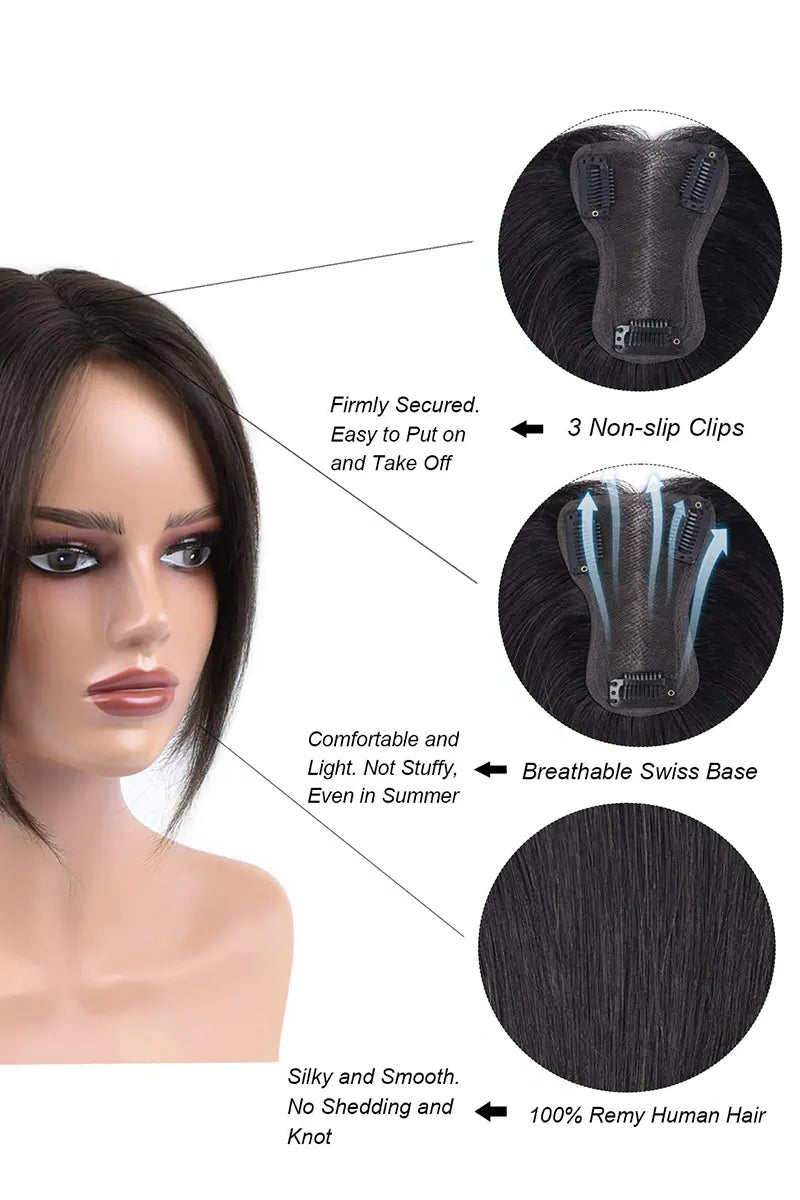 Aria Handmade Human Hair Topper Dark Brown #2