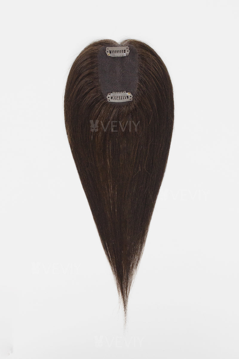 Vera Thin Breathable Lace Human Hair Topper Dark Brown #2
