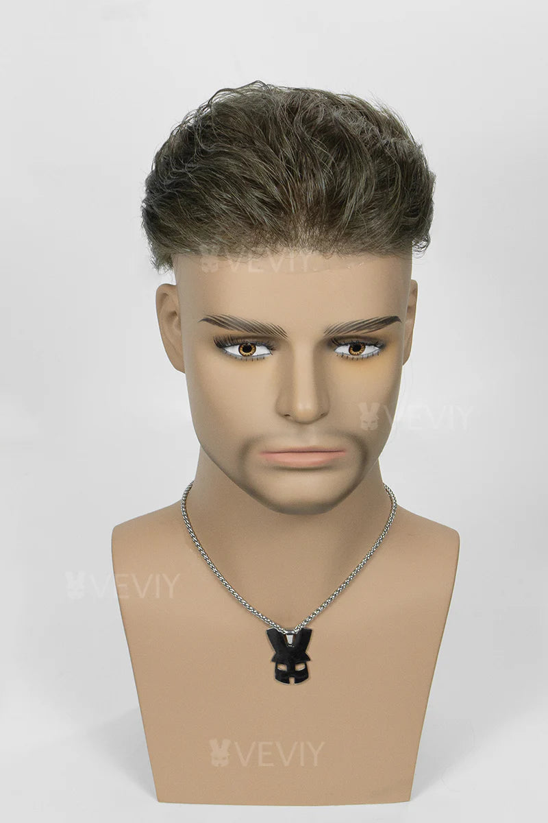 Brown hairpiece with #1B10 color code on a light gray background