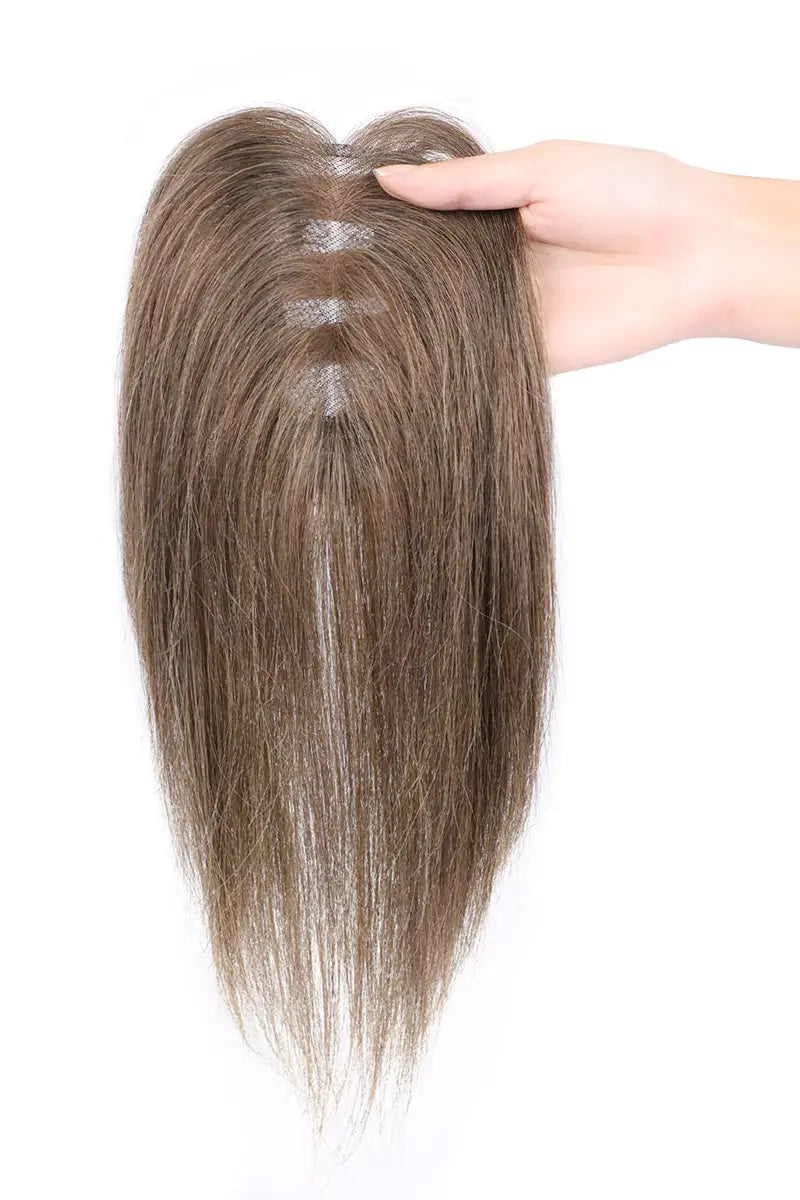 Aria-B Handmade Human Hair Topper with Hair Bangs