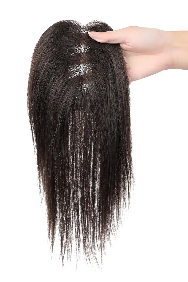 Aria Handmade Human Hair Topper Dark Brown #2