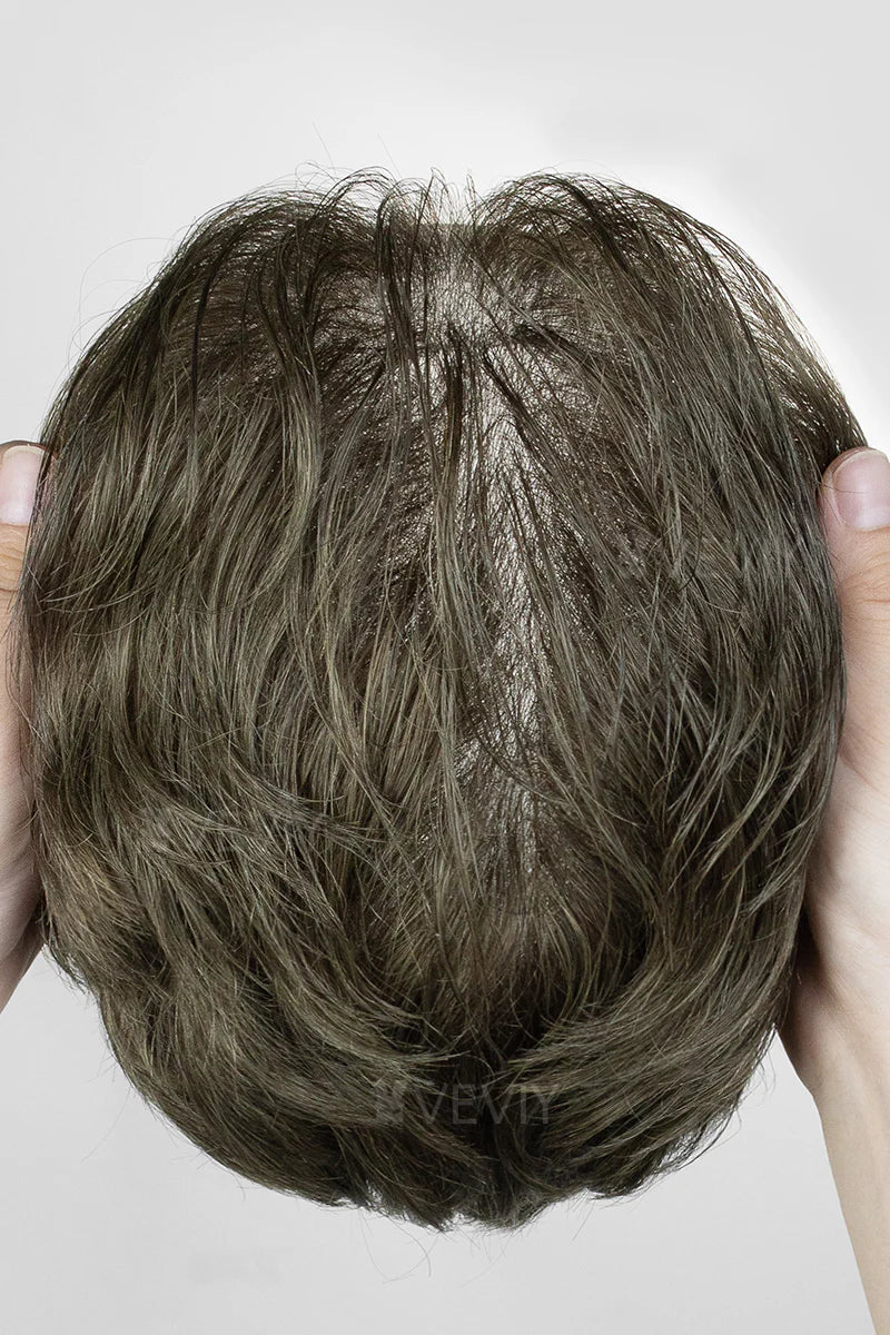 Marcus Pre-Cut Men's  Hairstyle Medium Brown blended with 40% Grey #540