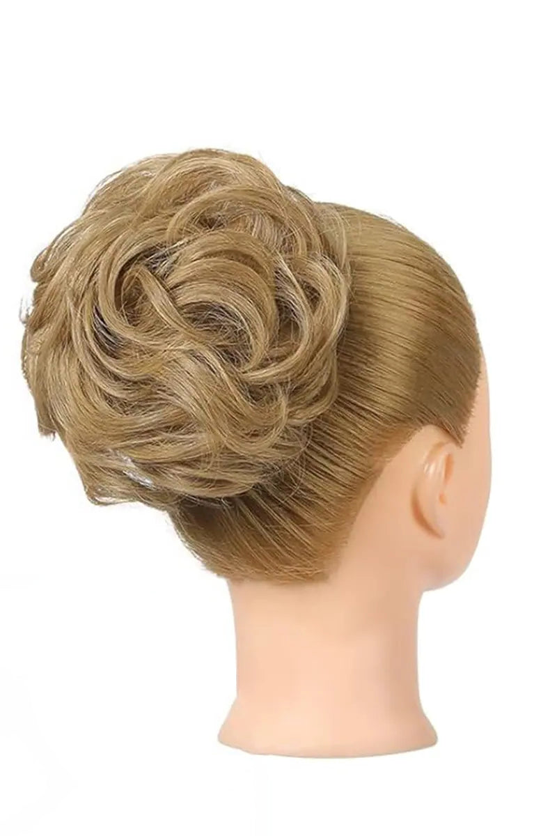 Messy Bun Hair Piece Dark Blonde with Highlights #10/16