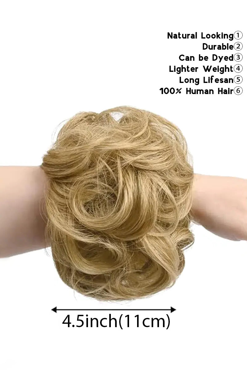 Messy Bun Hair Piece Dark Blonde with Highlights #10/16