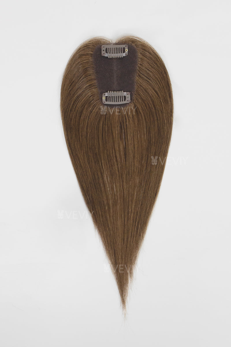 Vera Thin Breathable Lace Human Hair Topper Medium Brown #4