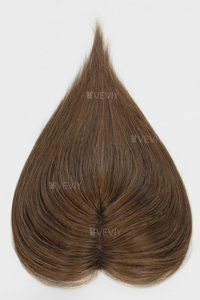Vera Thin Breathable Lace Human Hair Topper Medium Brown #4