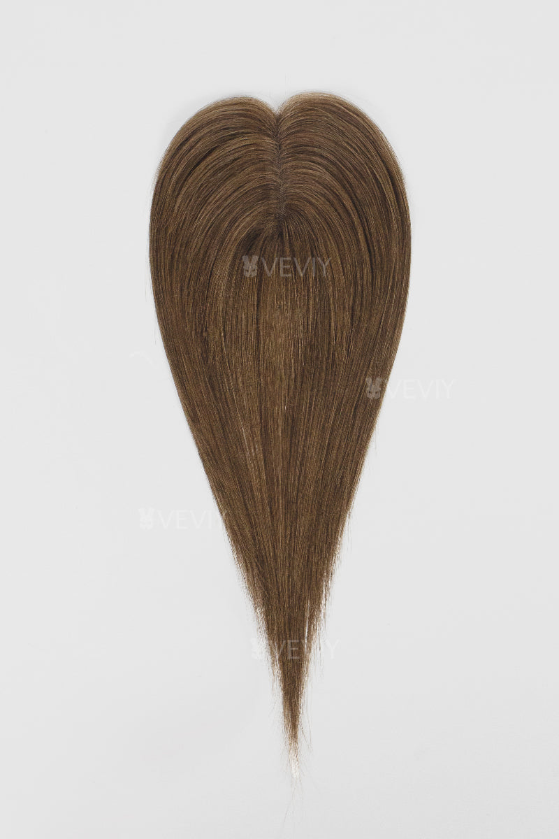 Vera Thin Breathable Lace Human Hair Topper Medium Brown #4