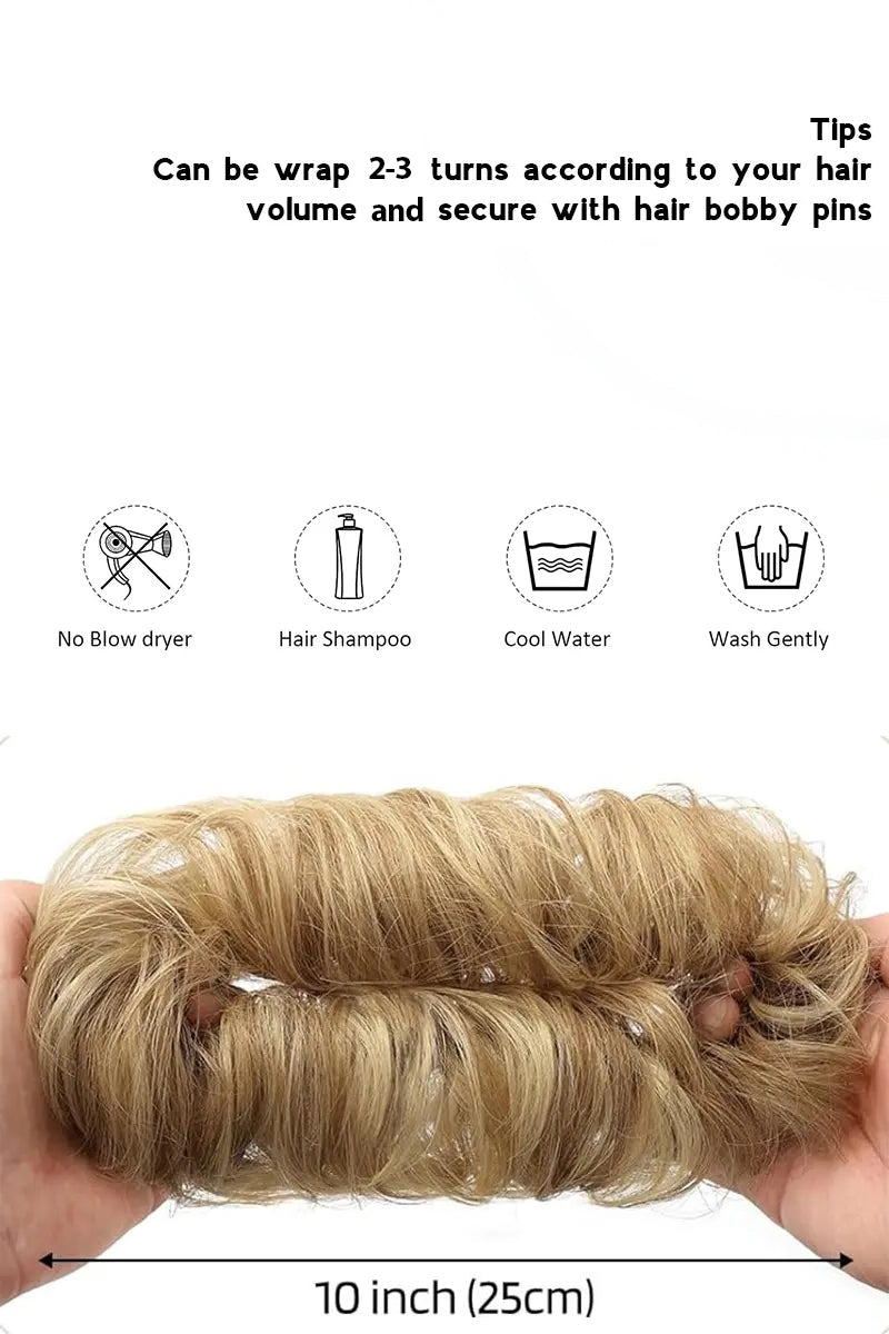 Messy Bun Hair Piece Medium golden blonde #10/16