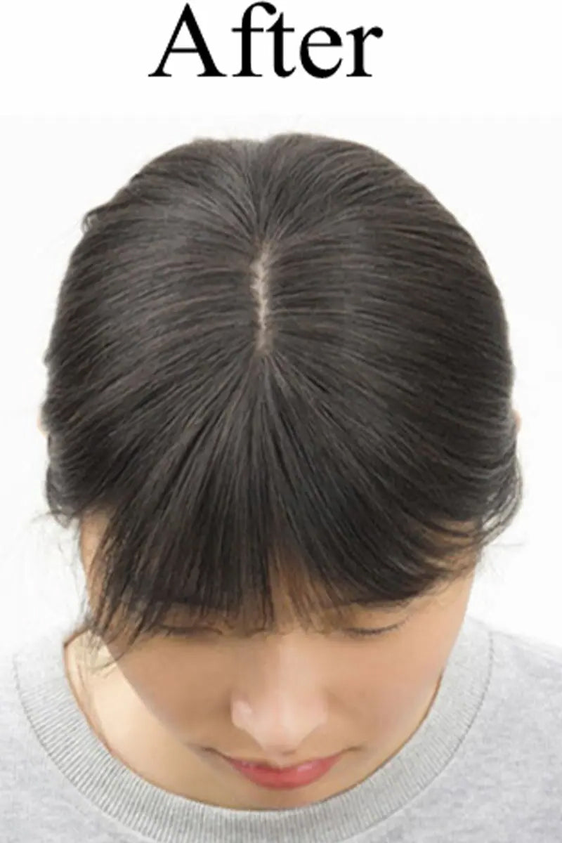 Aria-B Handmade Human Hair Topper with Hair Bangs