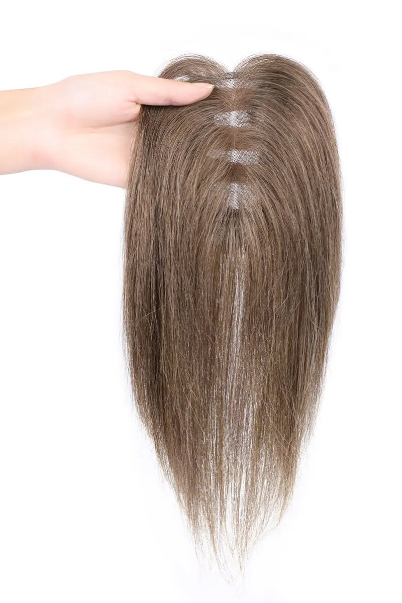 Aria Handmade Human Hair Topper Medium Ash Brown #6