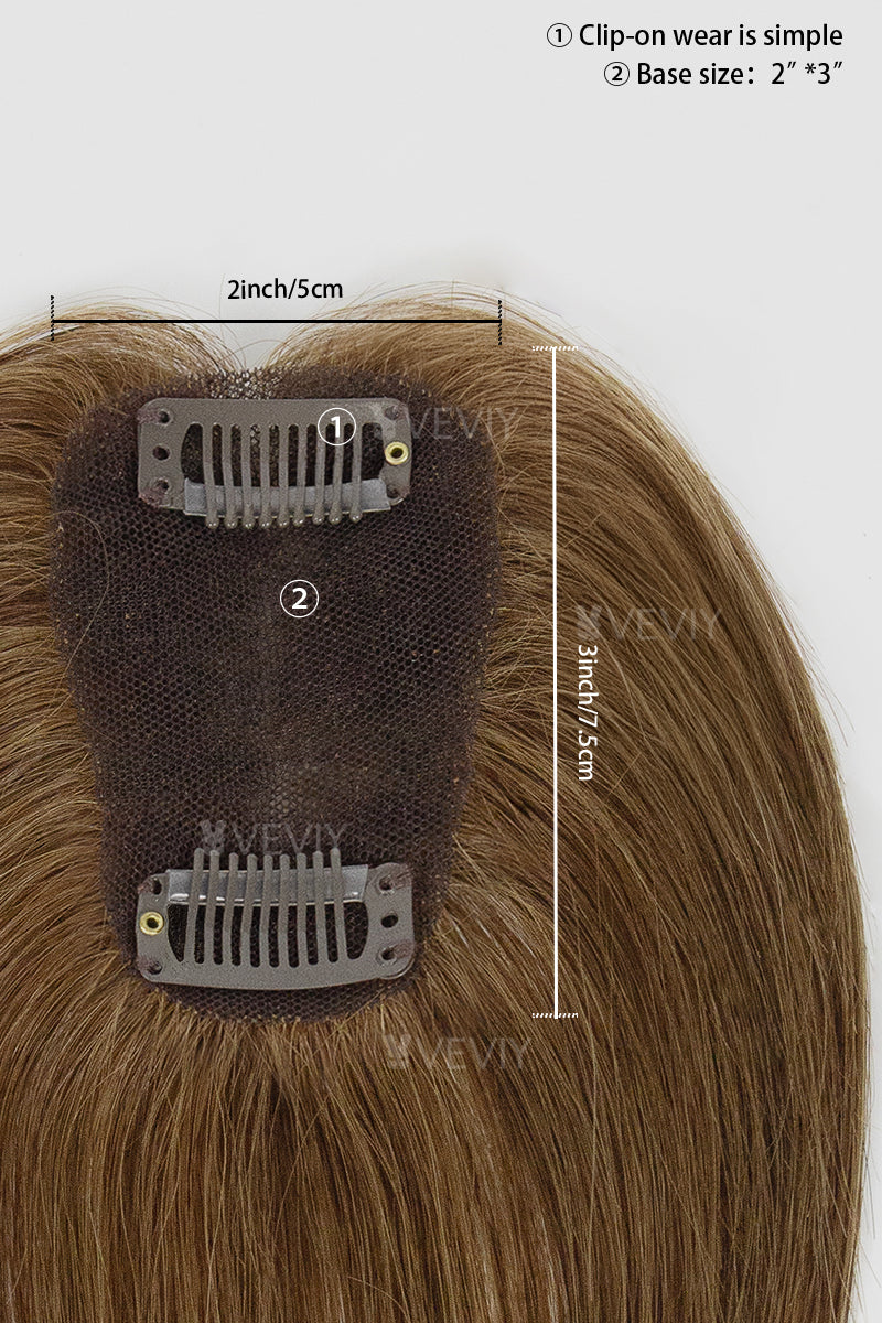 Vera Thin Breathable Lace Human Hair Topper Medium Ash Brown #6