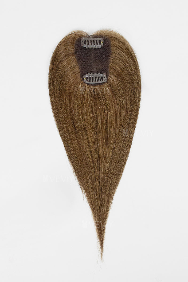 Vera Thin Breathable Lace Human Hair Topper Medium Ash Brown #6