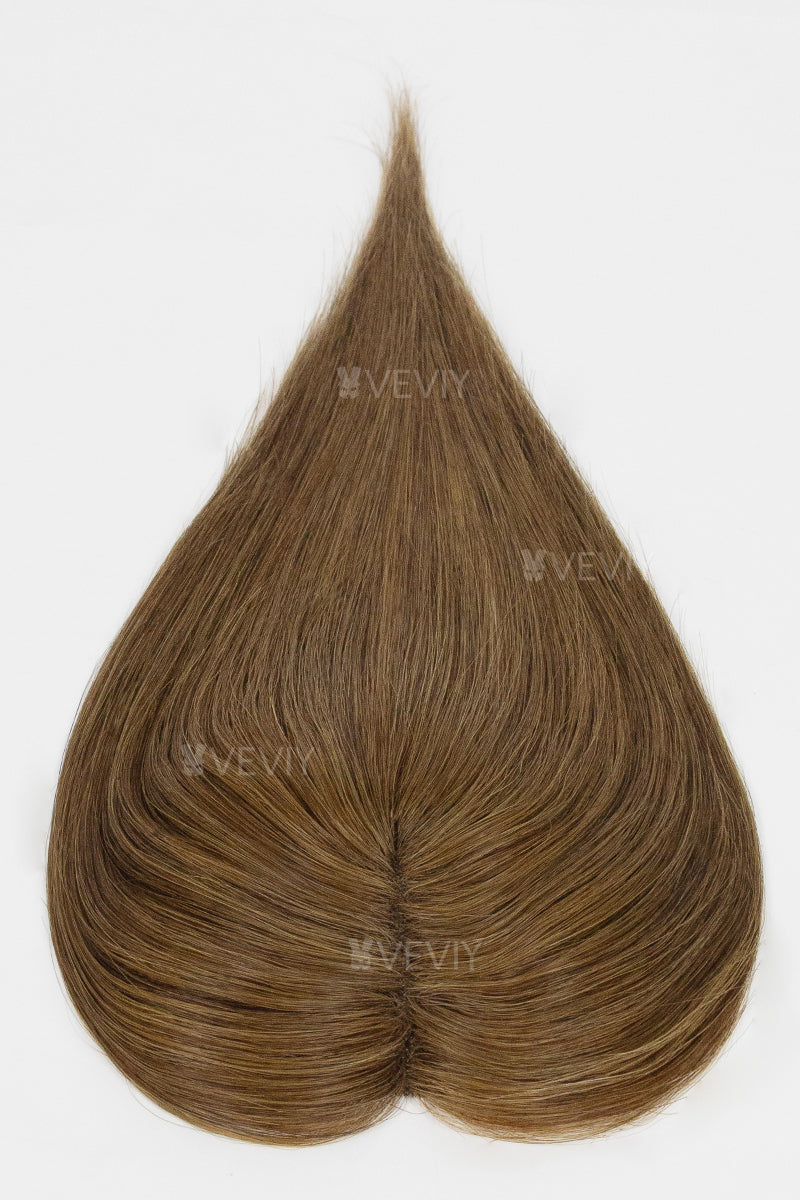 Vera Thin Breathable Lace Human Hair Topper Medium Ash Brown #6