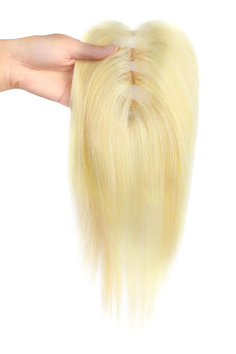 Aria Handmade Human Hair Topper Lightest Blonde #613