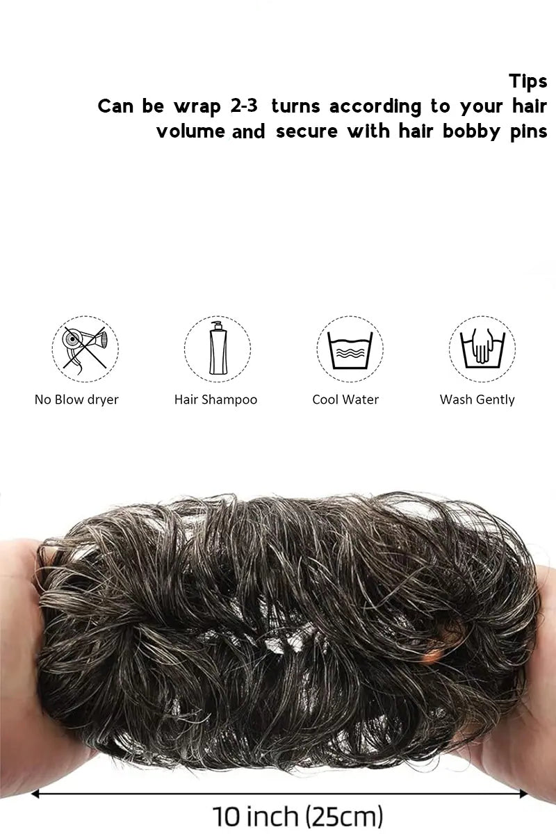 Messy Bun Hair Piece Dark Grey