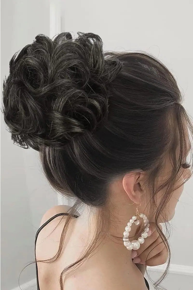 Messy Bun Hair Piece Dark Grey