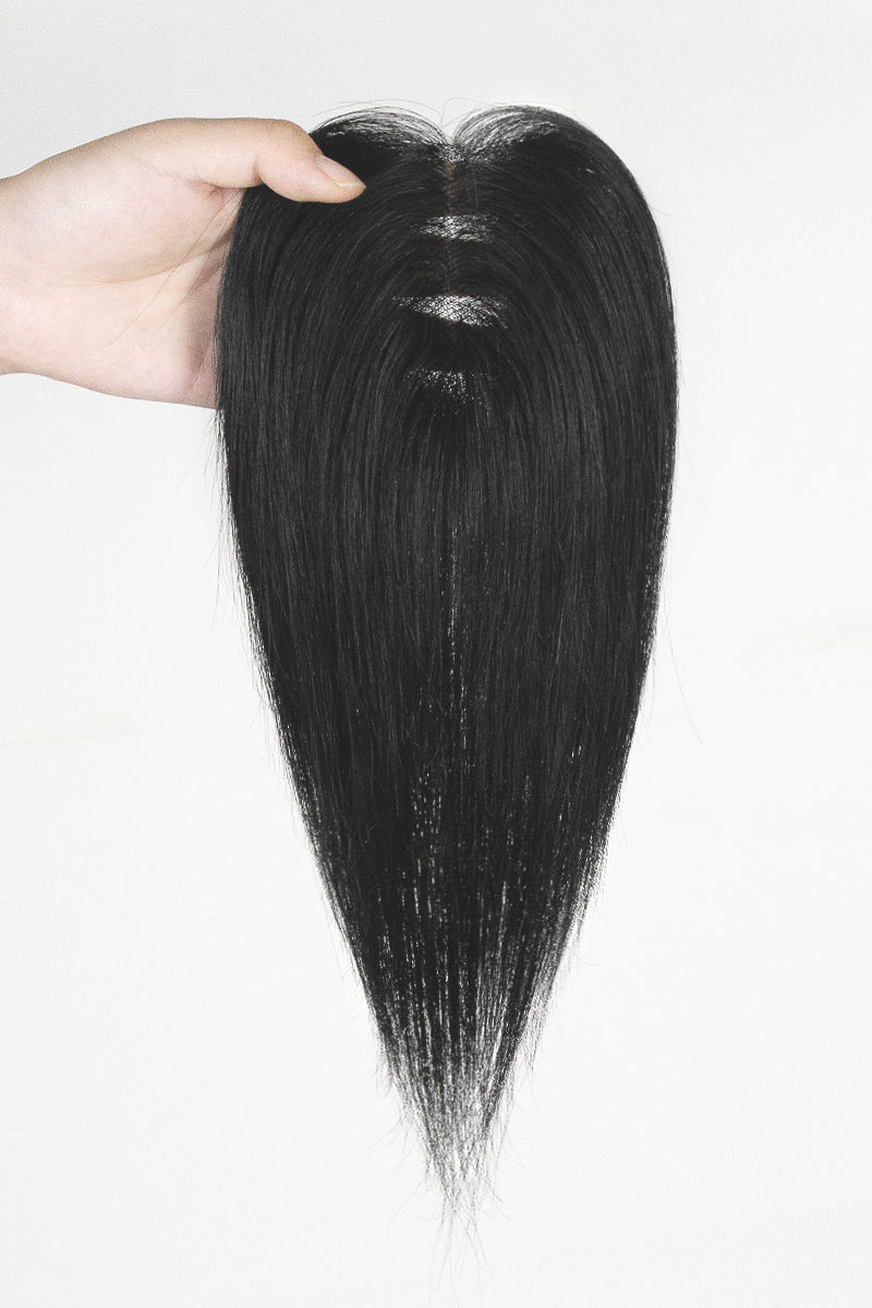 Aria Handmade Human Hair Topper Dark Black #1
