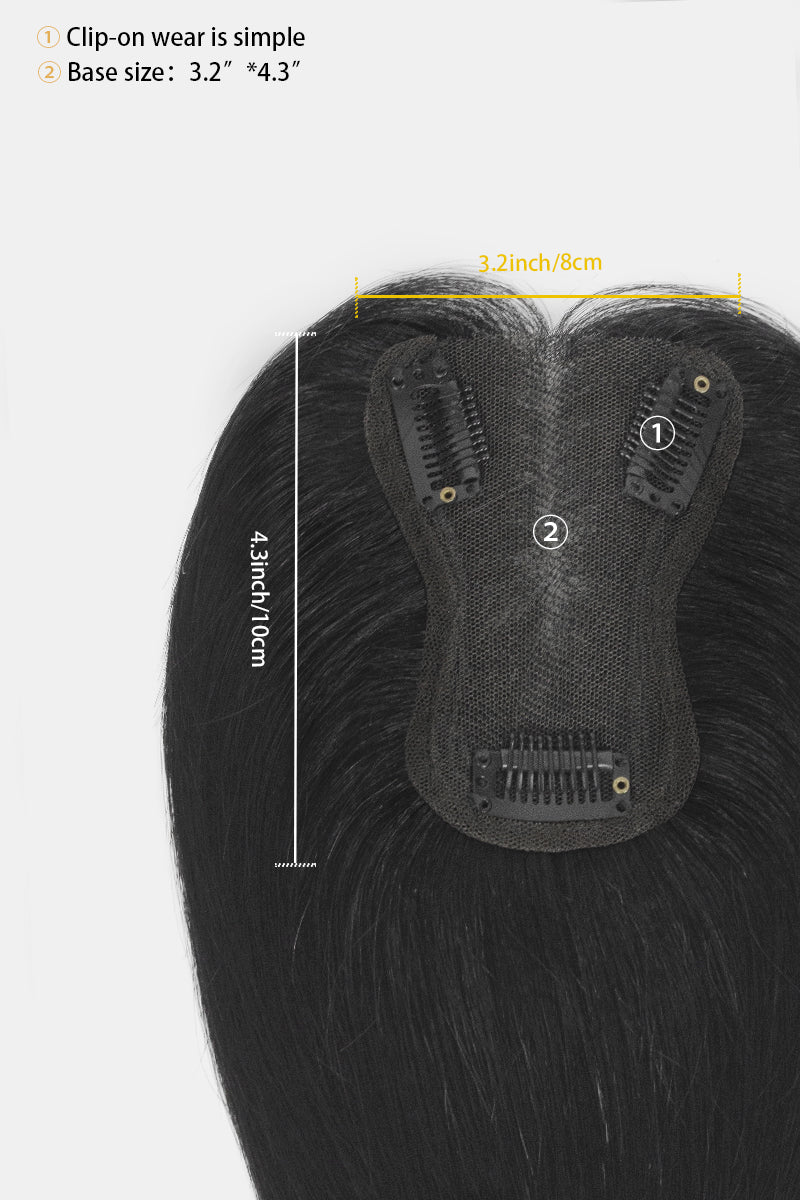 Aria Handmade Human Hair Topper Dark Black #1