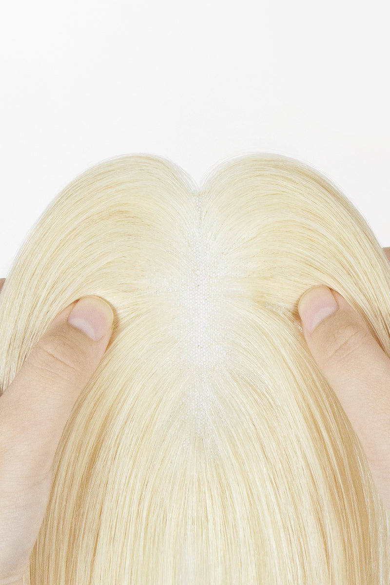 Volumateur Aria fait main en cheveux humains, blond très clair #613