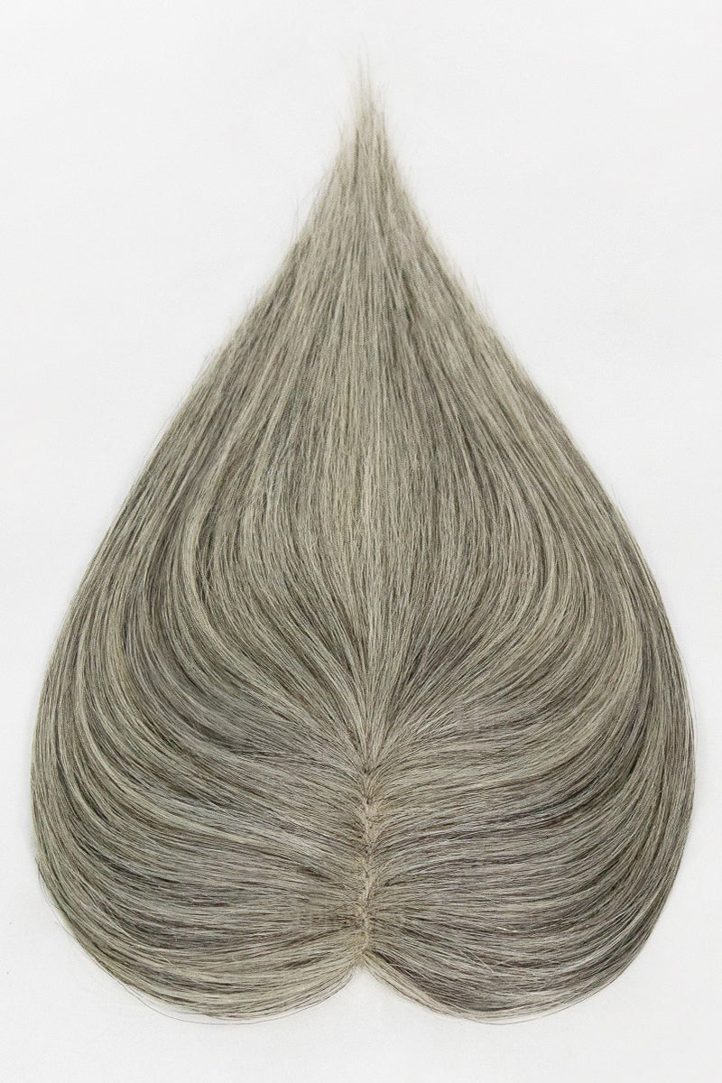 Aria Human Hair Topper Light Brown Grey #LBG1B70