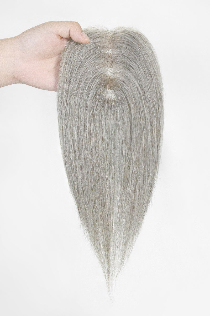 Aria Human Hair Topper Light Grey #1B80