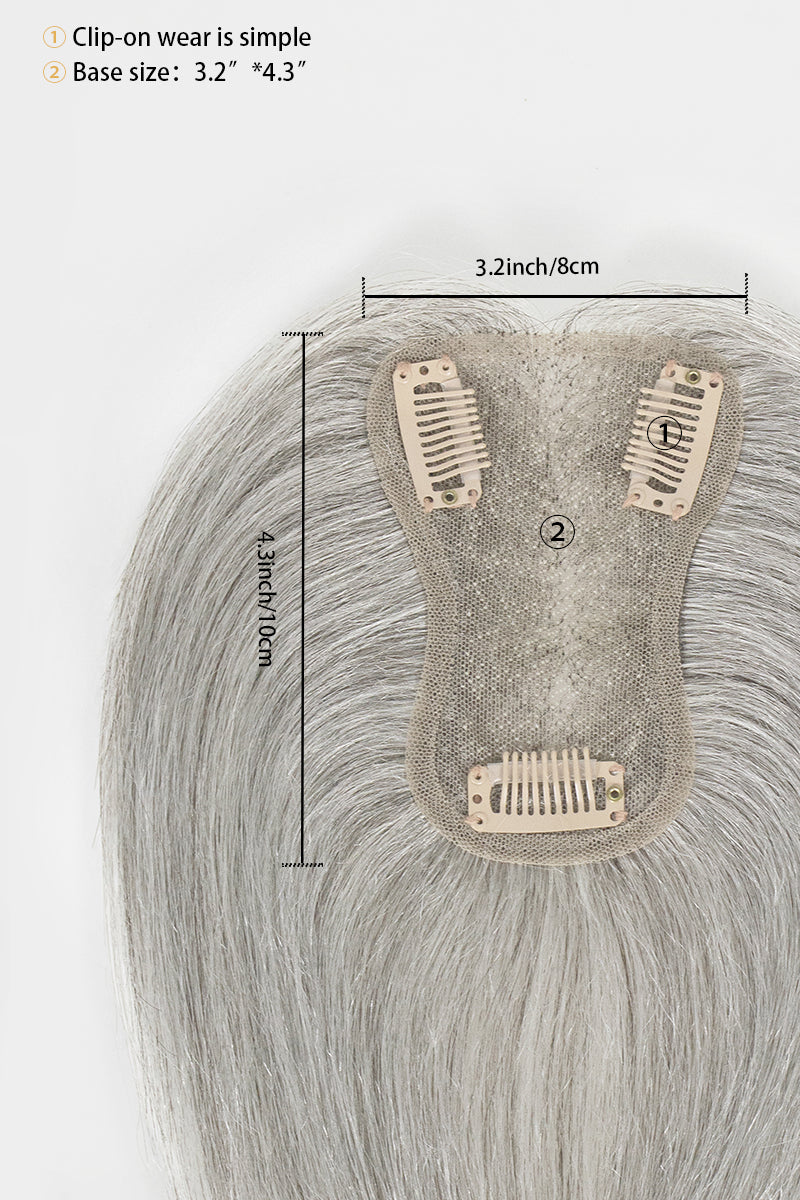 Aria Human Hair Topper Light Grey #1B80