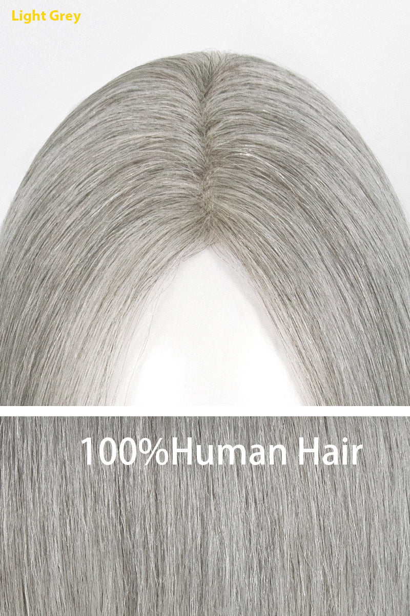 Aria Human Hair Topper Light Grey #1B80