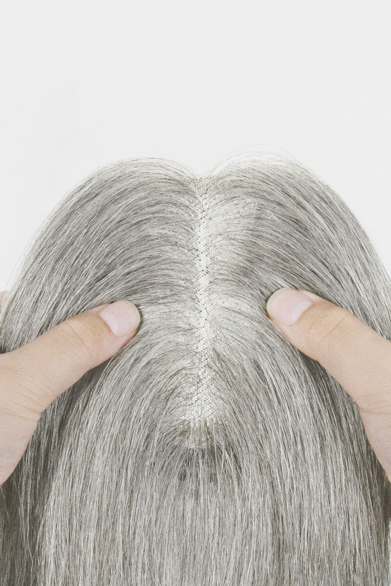 Aria Human Hair Topper Light Grey #1B80