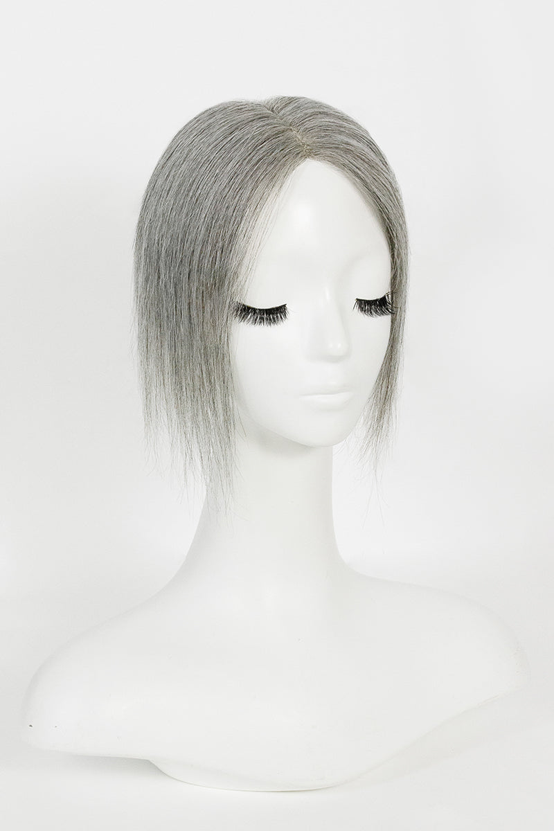Aria Human Hair Topper Medium Grey #1B70