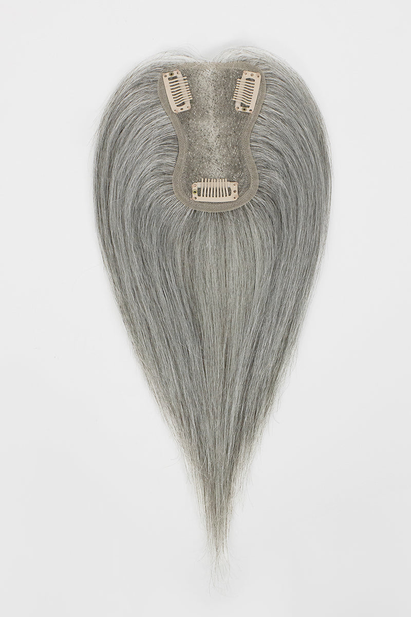 Aria Human Hair Topper Medium Grey #1B70