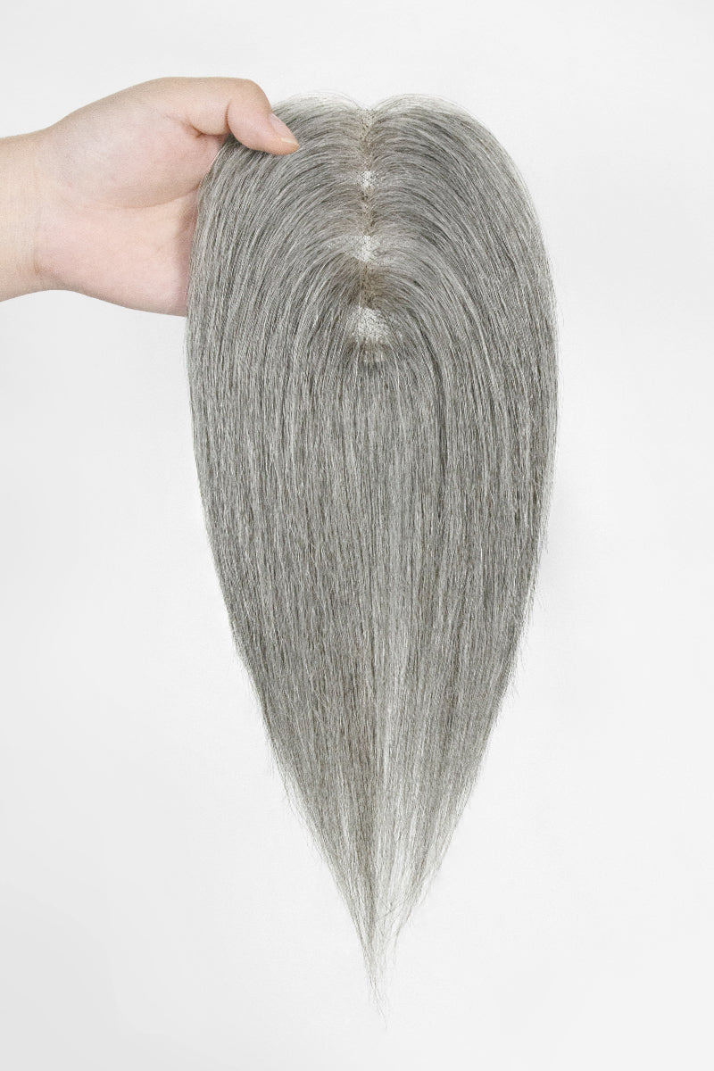 Aria Human Hair Topper Medium Grey #1B70