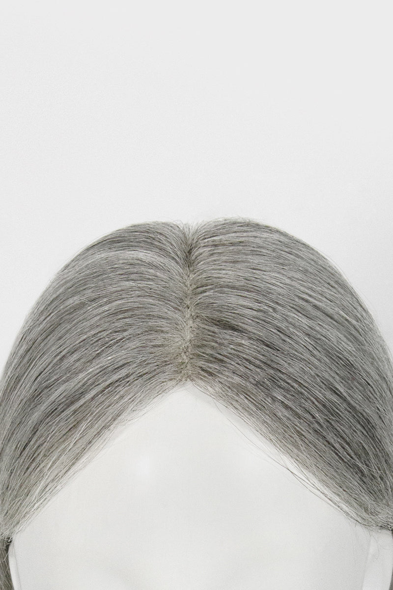 Aria Human Hair Topper Medium Grey #1B70