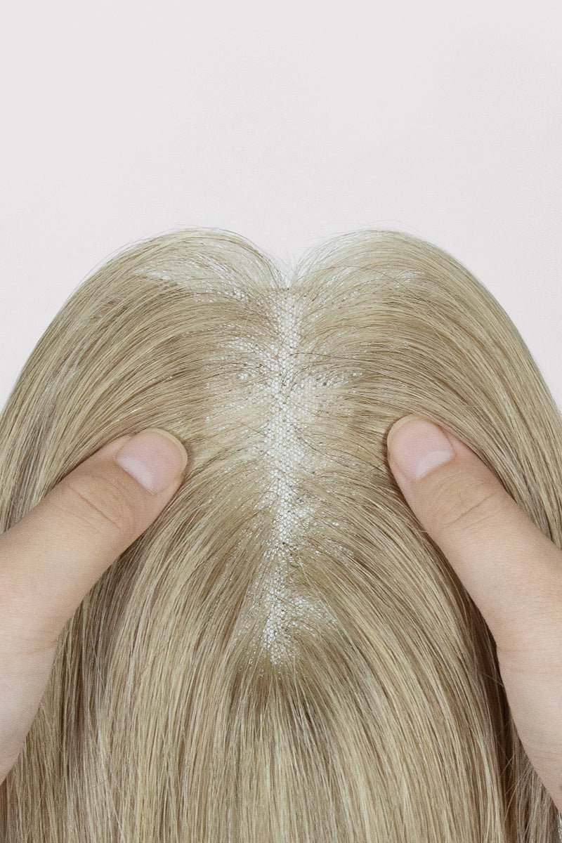 Aria Handmade Human Hair Topper Ombre Beige Blonde #M616