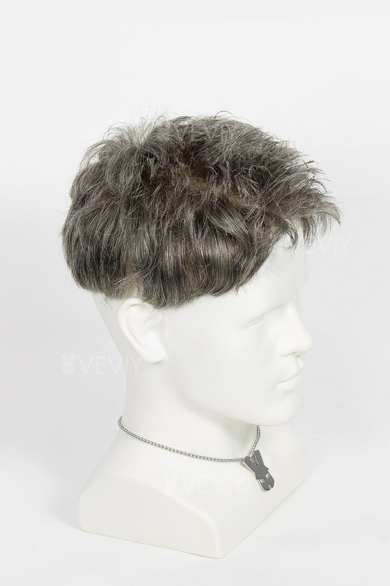 Alison Pre-Cut Men's  Hairstyle Medium Brown blended with 40% Grey #540