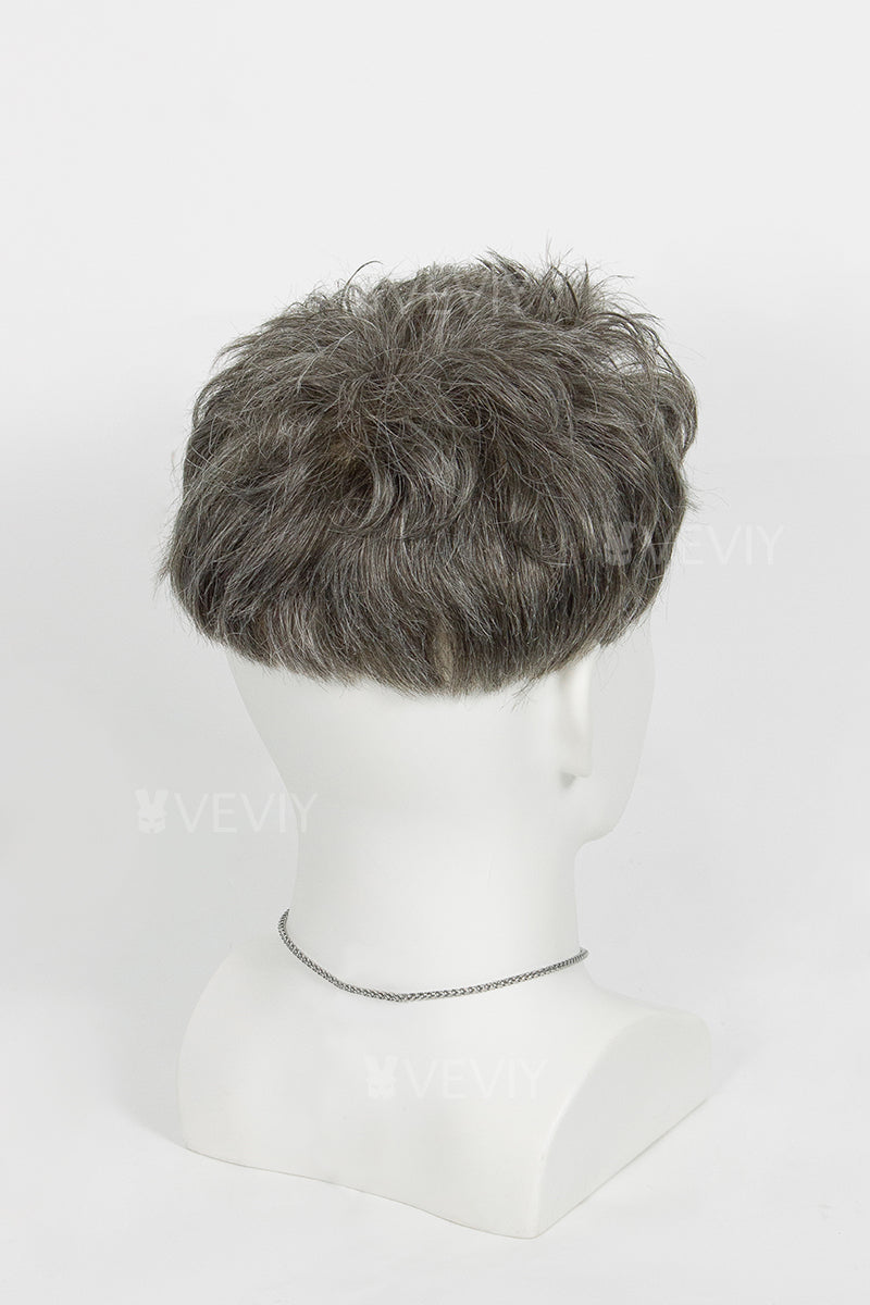 Alison Pre-Cut Men's  Hairstyle Medium Brown blended with 40% Grey #540